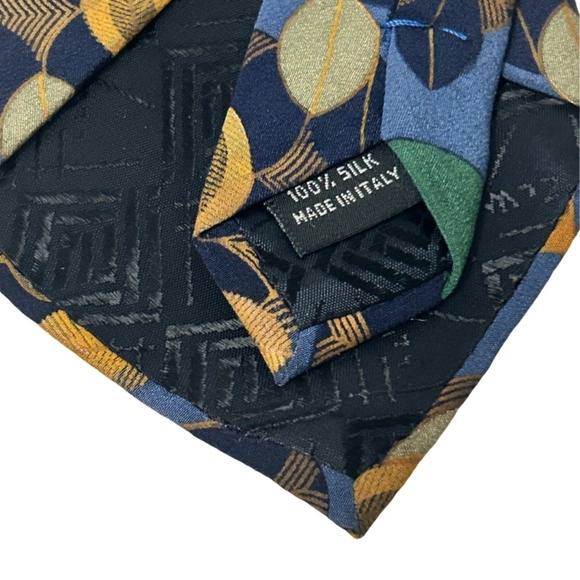 Frank Lloyd Wright Classic Necktie Tie Ferns Silk Branded and Embossed Italy Y2K - Picture 5 of 12